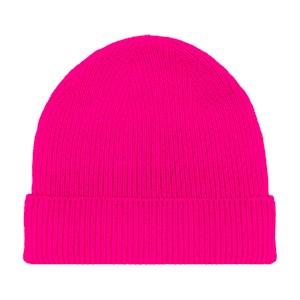 Bonnet mérinos et cachemire Rose néon