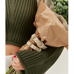 Collier en matière vegan m - beige