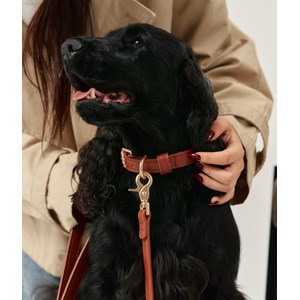 Collier en matière vegan m - marron