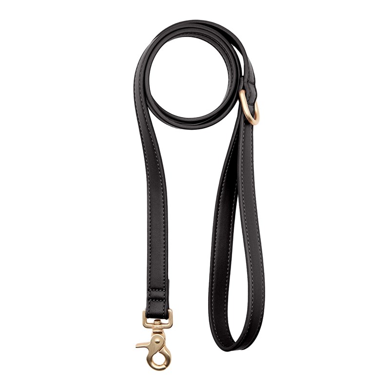 Laisse cuir vegan multiposition - noir