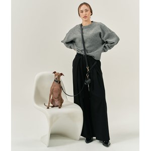 Laisse cuir vegan multiposition - noir