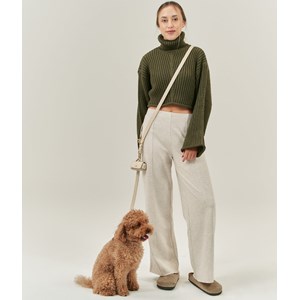 Laisse cuir vegan multiposition - beige