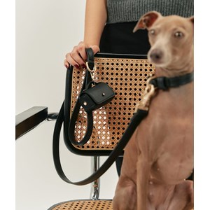 Porte-sac en matière vegan - noir