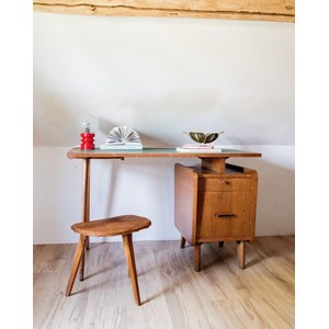 Yvan, le bureau en bois et cuir n°137