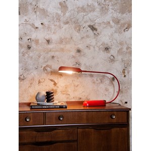 Lampe à poser en métal rouge n°378