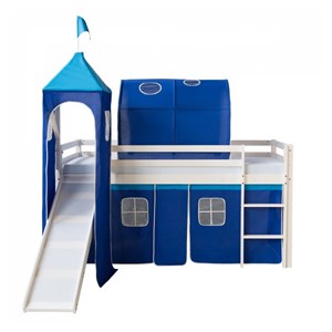 Lit toboggan avec tour - couleur bleu