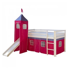 Lit toboggan - avec tour et rideaux