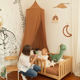 Ciel de lit bébé camel 60x245 cm