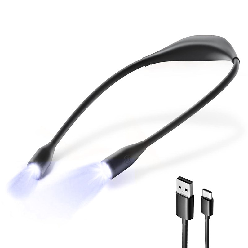 Lampe de lecture de cou rechargeable - flexible, légère et autonome