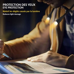 Lampe de lecture de cou rechargeable 3 couleurs 3 intensités