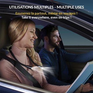 Lampe de lecture de cou rechargeable - flexible, légère et autonome