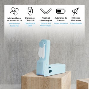 Mini ventilateur fishtec pliable -