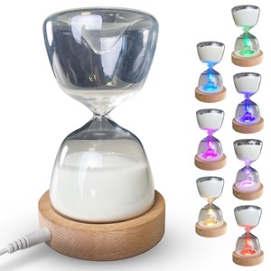 Sablier lumineux 15 minutes led 7 couleurs bois de hêtre