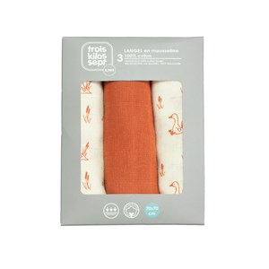 Lot de 3 langes 70x70 terracotta 70x70 c