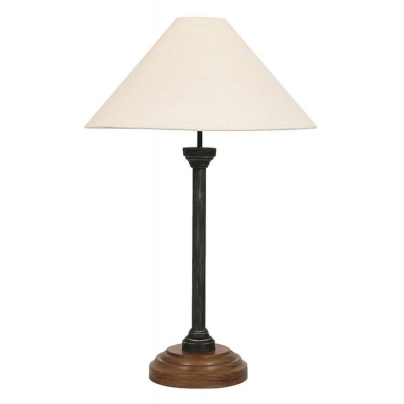 Lampe culot e27 bois noir - indus