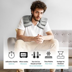 Couvre-épaules chaud froid naturel - riz, lavande et plantes relaxantes