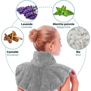 Couvre-épaules chaud froid naturel - riz, lavande et plantes relaxantes