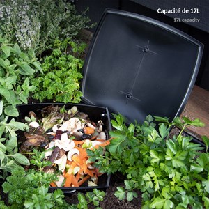 Composteur de jardin 17 l - bac à compost pour déchets organiques -