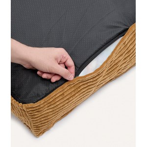 Matelas en velours côtelé xl - moutarde