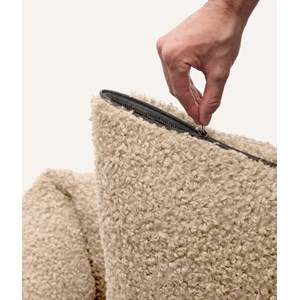 Panier en effet bouclette l - beige