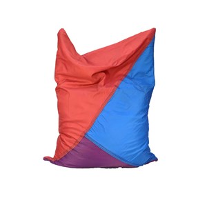Pouf géant rouge, bleu et violet