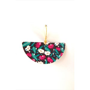 Boucles textiles demi lunes fleurs