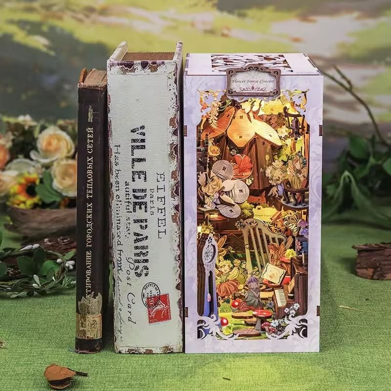 Flower forest - maquette booknook serre-livre
