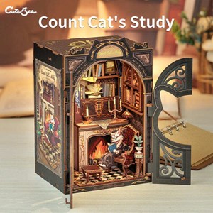 Count cat's study - maquette booknook