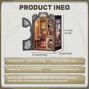 Count cat's study - maquette booknook