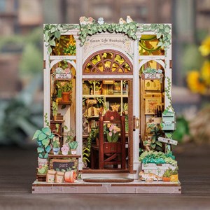 Green life bookshop - maquette booknook serre-livre