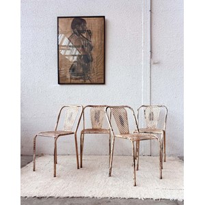 Alma, le lot de 4 chaises en métal n°677