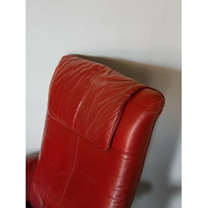 Fauteuil simili-cuir rouge n°492