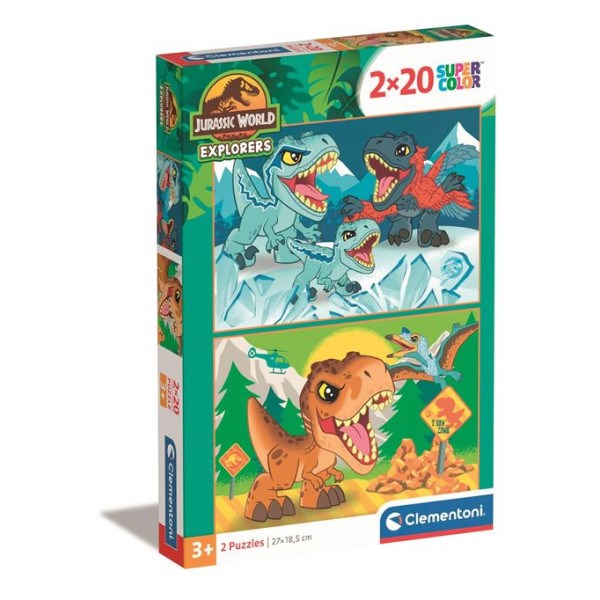 Puzzles 2 x 20 pièces clementoni jurassi