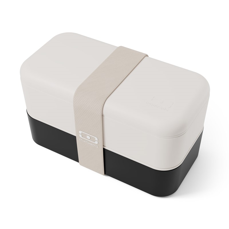 Lunch box rectangle 2x500ml beige noir
