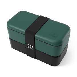 Lunch box rectangle 2x500ml vert noir