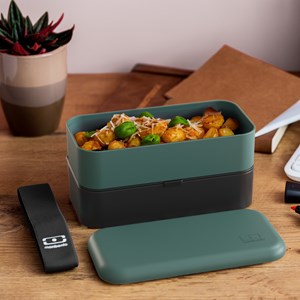 Lunch box rectangle 2x500ml vert noir