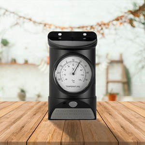 Lampe led solaire noire 28 led, détecteur mouvement, thermomètre