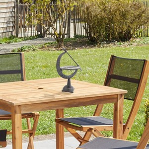 Cadran solaire fer forgé 32x15 cm, décoratif, jardin