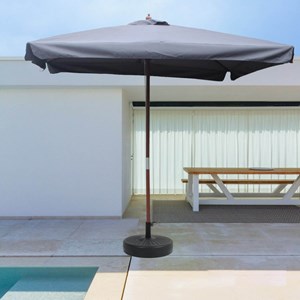 Palawan parasol carré en bois 3 x 3 m gris