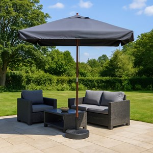 Palawan parasol carré en bois 3 x 3 m gris