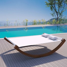 Amadora hamac à bascule 2 personnes en bois beige