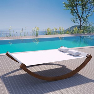 Amadora hamac à bascule 2 personnes en bois beige