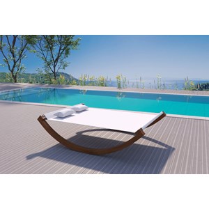 Amadora hamac à bascule 2 personnes en bois beige