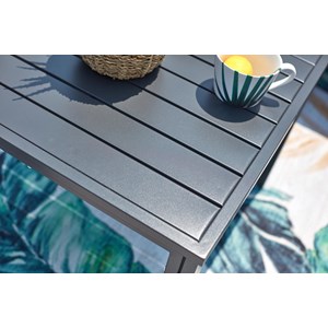 Katea salon de jardin bas 4 places gris clair