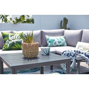 Katea salon de jardin bas 4 places gris clair