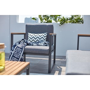 Tahina salon de jardin bas en aluminium gris