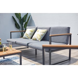 Tahina salon de jardin bas en aluminium gris