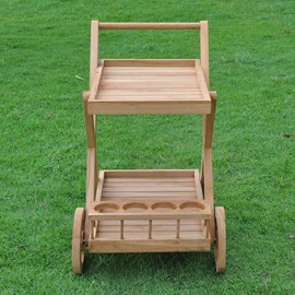 Kereta desserte en teck avec roues