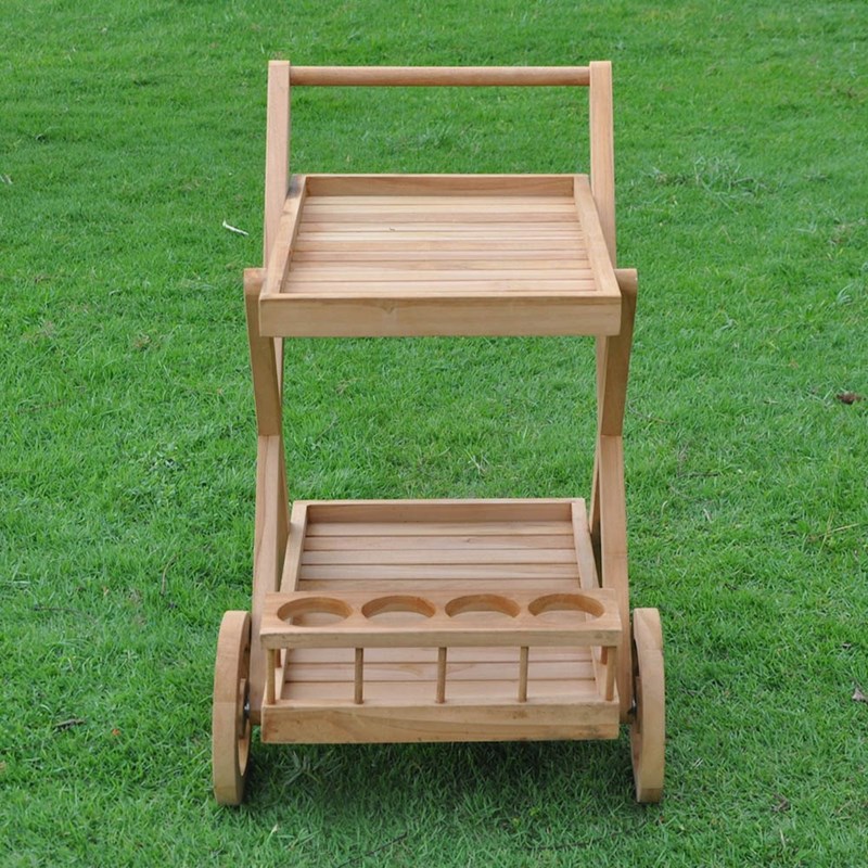 Kereta desserte en teck avec roues