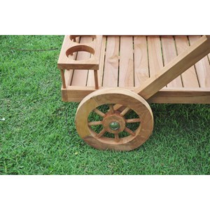 Kereta desserte en teck avec roues